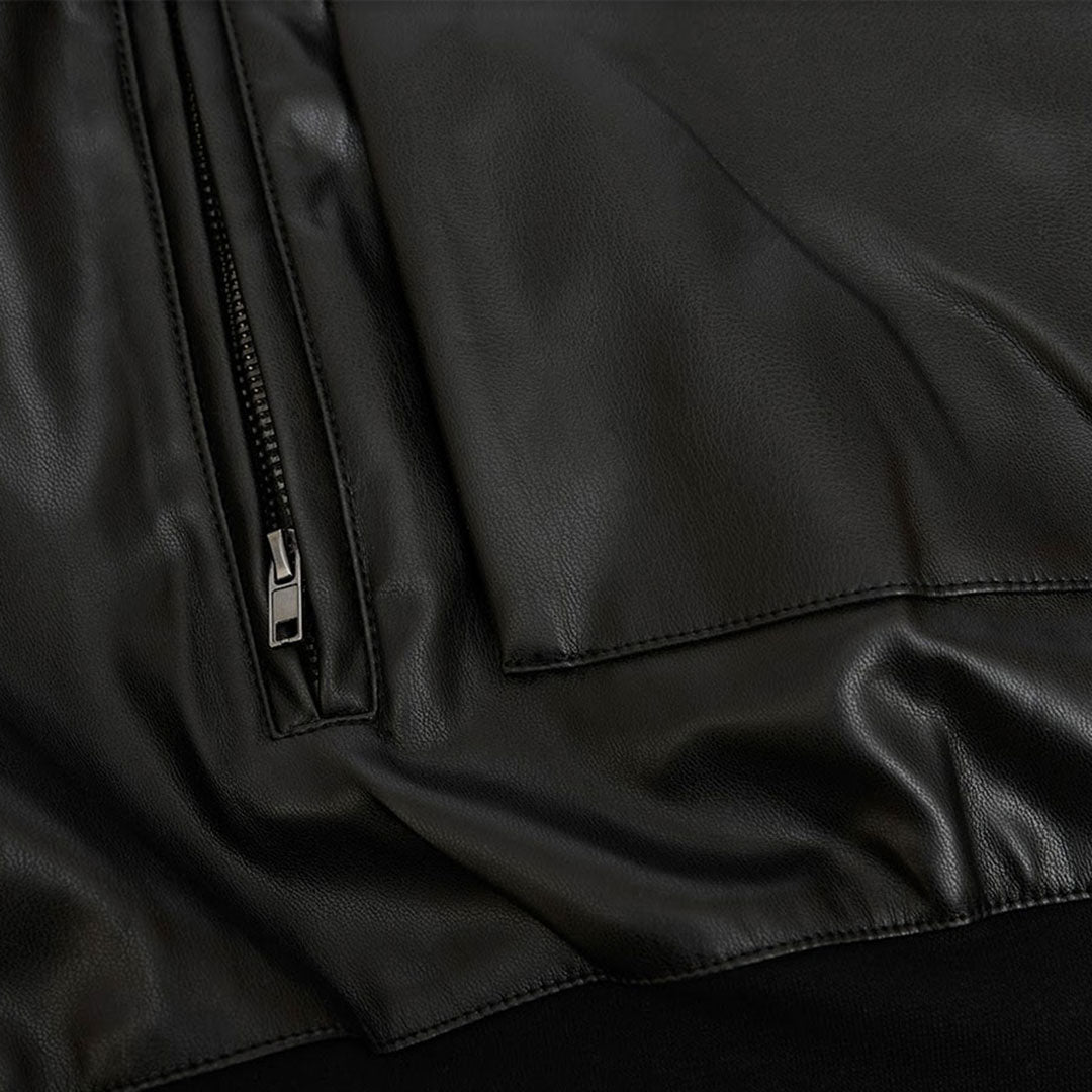 Vegan Leather Facemask Hoodie