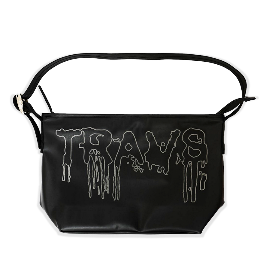 Vegan Leather Messenger Bag Blood Logo
