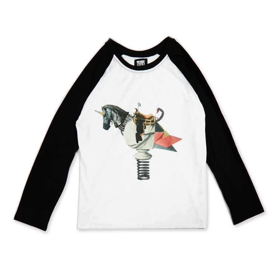 nadeneco Raglan Sleeve L/Tee - White