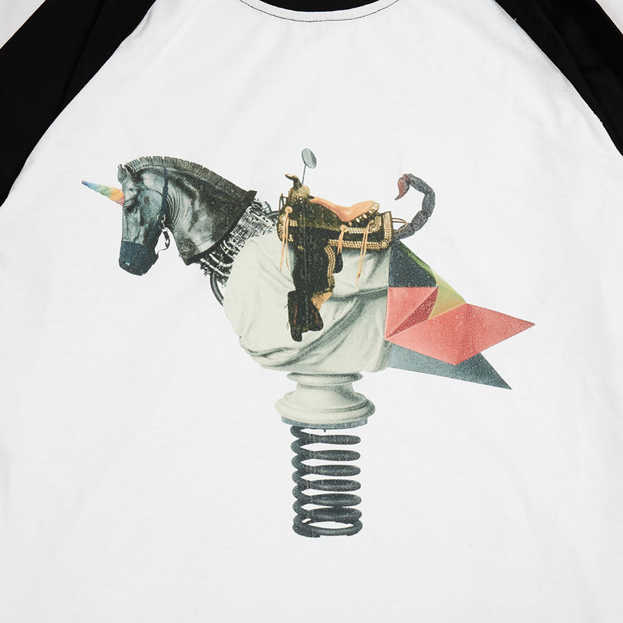 nadeneco Raglan Sleeve L/Tee - White