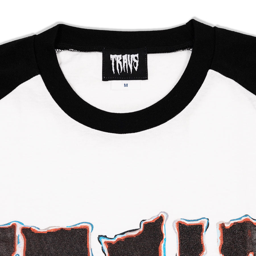 Rednight Raglan Sleeve WHT × BLK Tee