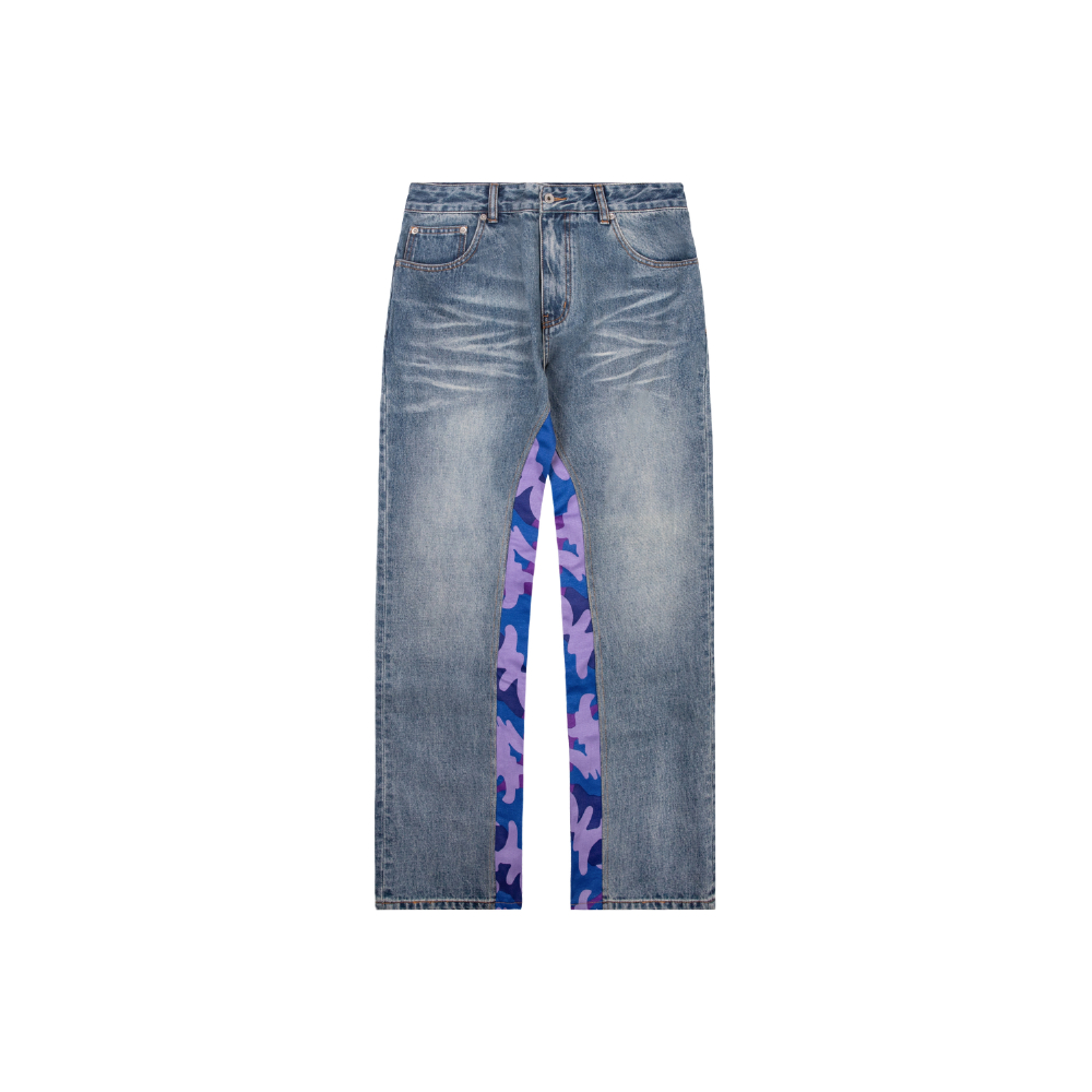 TRAVS x TBHNP CAMOUFLAGE PATCHWORK JEANS BLUE