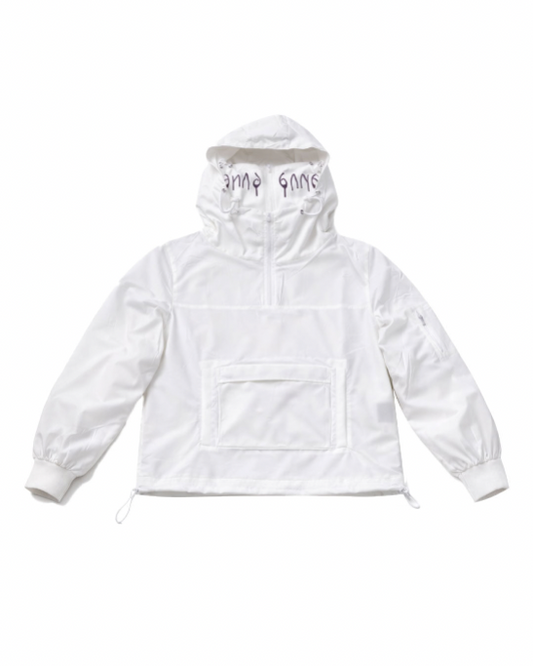 Rednight White Nylon Hoodie