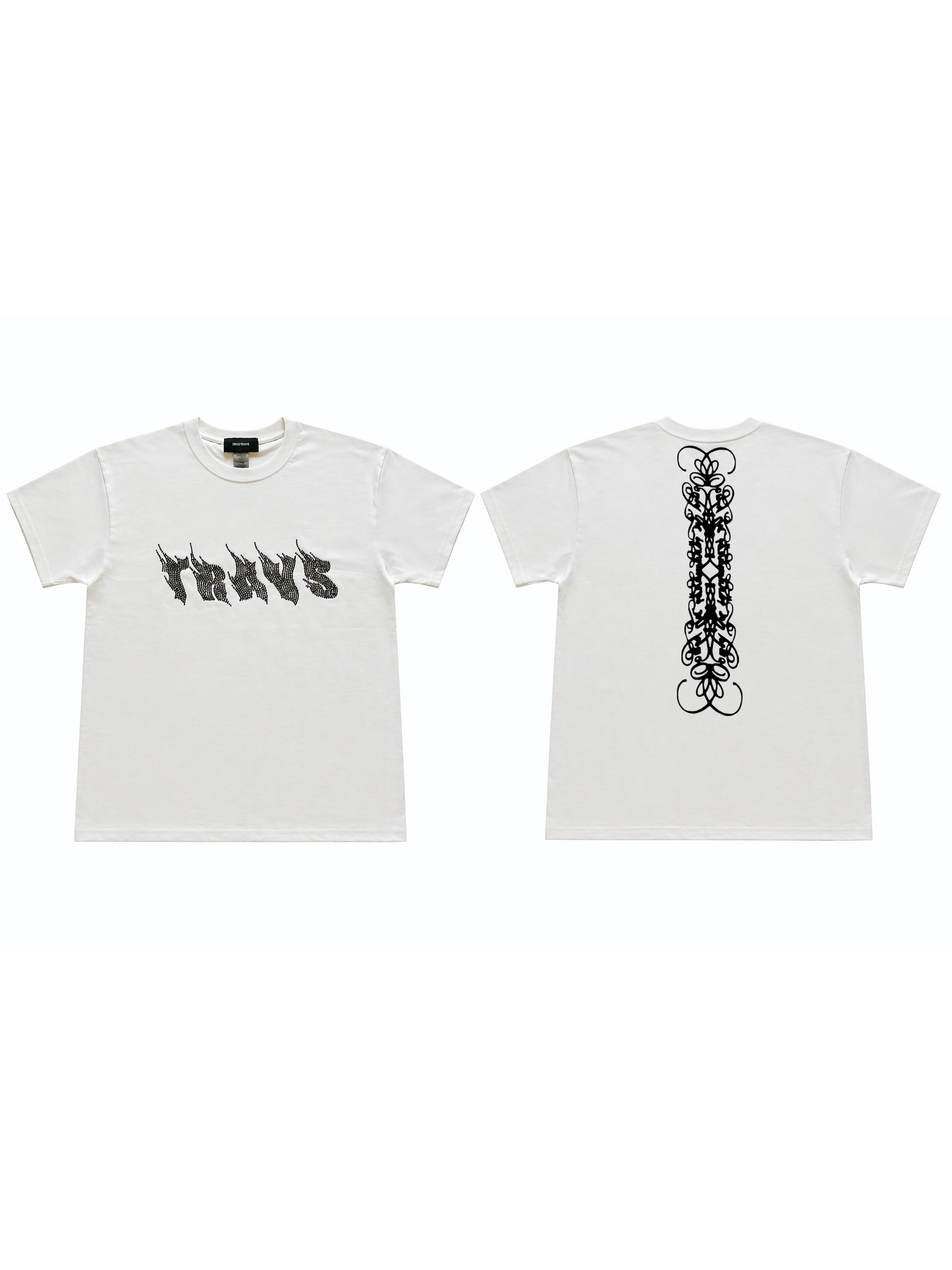 OTS TRAVS   stone travs logo tee white