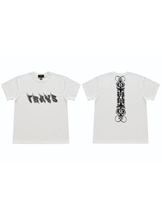OTS TRAVS   stone travs logo tee white