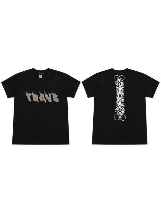 OTS TRAVS stone logo tee black