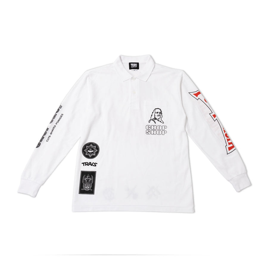 TRAVS × FRANK'S CHOP SHOP GOLF SHIRT WHITE