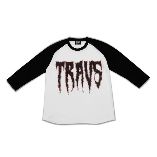 Rednight Raglan Sleeve WHT × BLK Tee